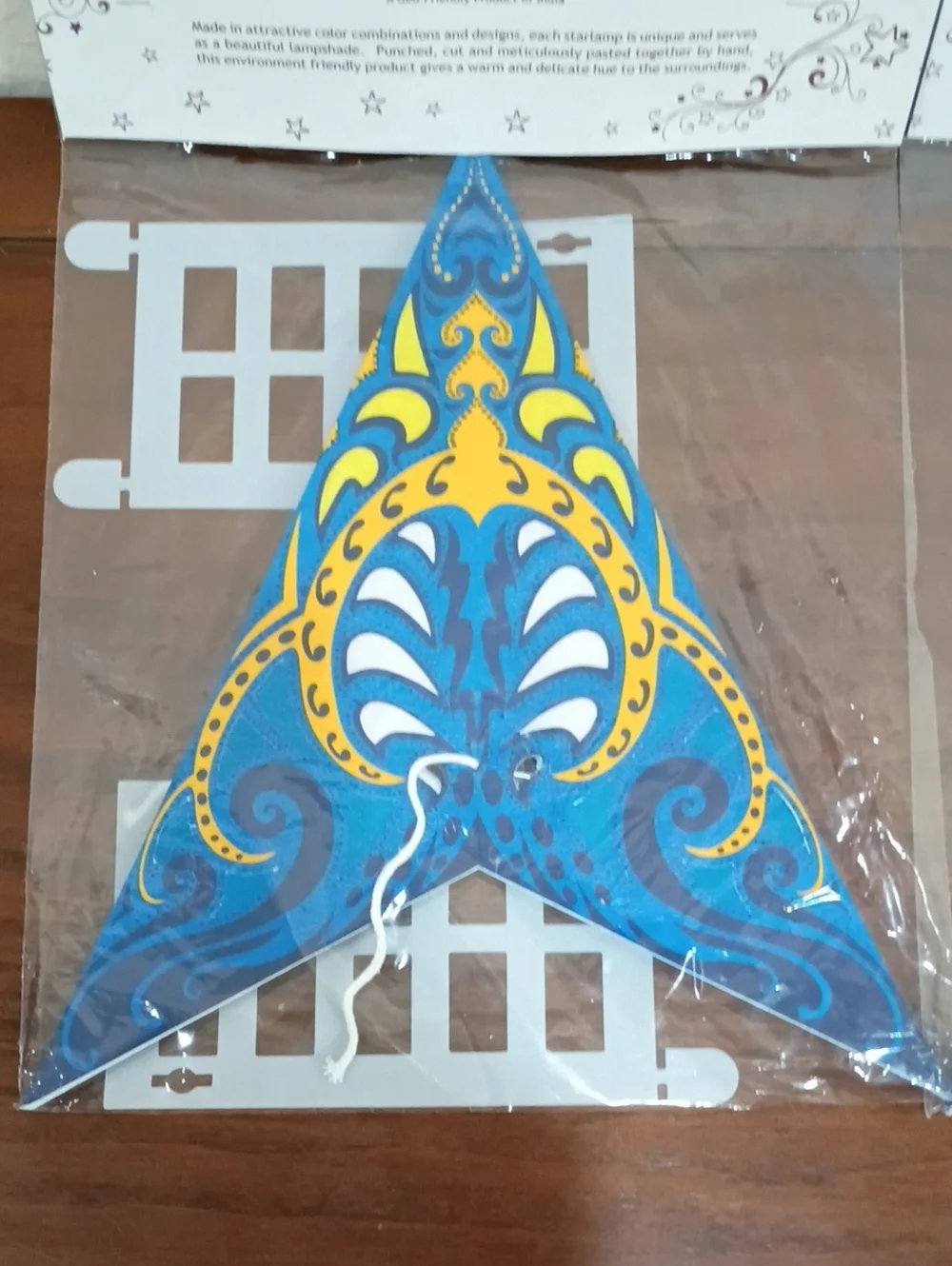 Hanging Paper Star Lamps, Blue, Set Of 3 - New!